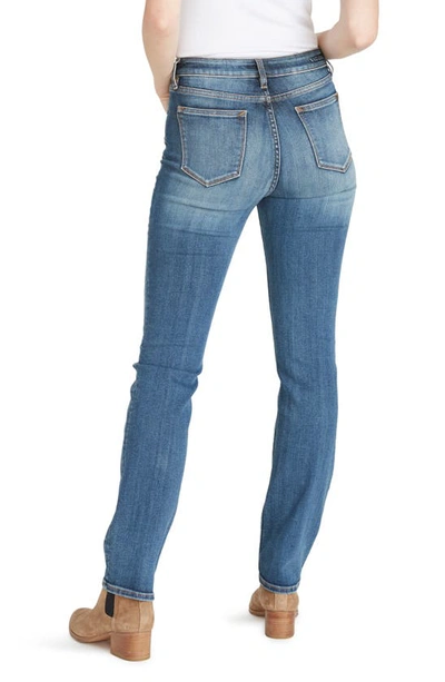 Shop Vigoss Ace High Waist Slim Straight Leg Jeans In Medium Wash