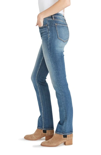 Shop Vigoss Ace High Waist Slim Straight Leg Jeans In Medium Wash