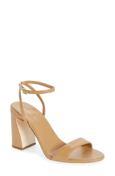 Loeffler Randall Malia Curved Heel With Ankle Strap In Brown In Dune