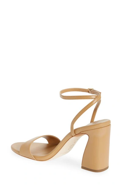 Loeffler Randall Malia Curved Heel With Ankle Strap In Brown In Dune