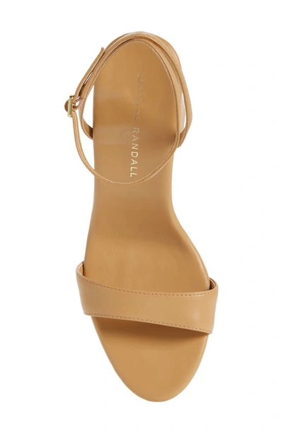 Loeffler Randall Malia Curved Heel With Ankle Strap In Brown In Dune