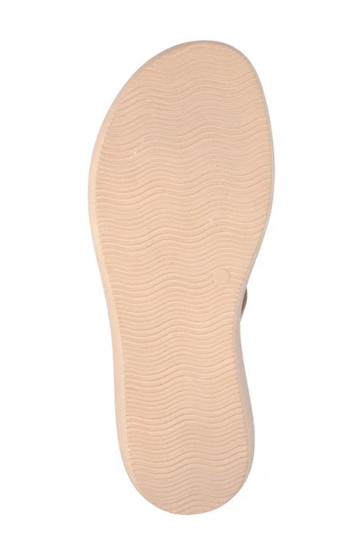 Bella Vita Woven Platform Slide Sandal In Nude Leather