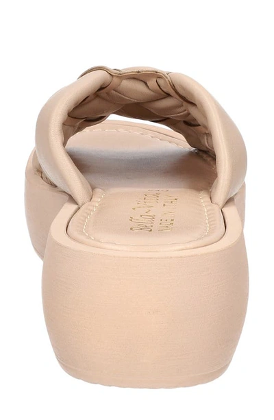 Bella Vita Woven Platform Slide Sandal In Nude Leather