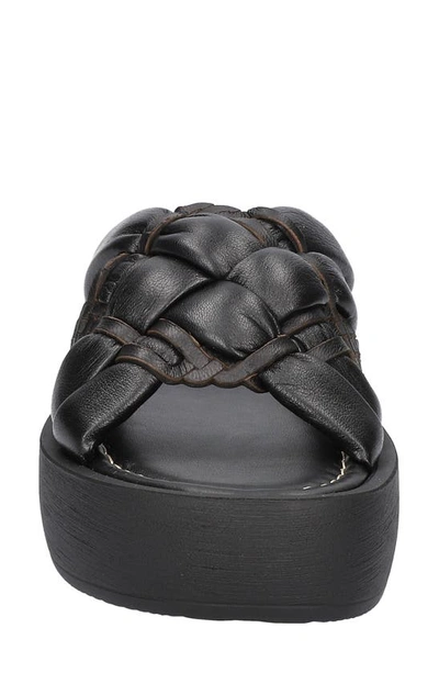 Shop Bella Vita Woven Platform Slide Sandal In Black Leather