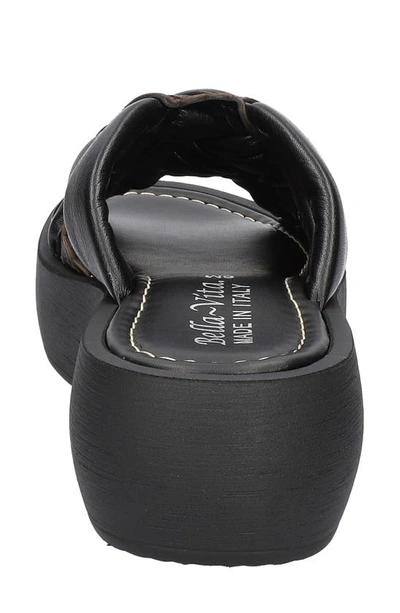 Shop Bella Vita Woven Platform Slide Sandal In Black Leather