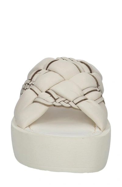 Bella Vita Woven Platform Slide Sandal In Bone