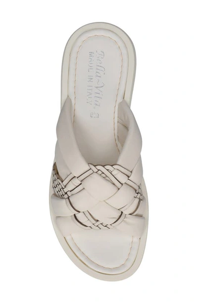 Bella Vita Woven Platform Slide Sandal In Bone