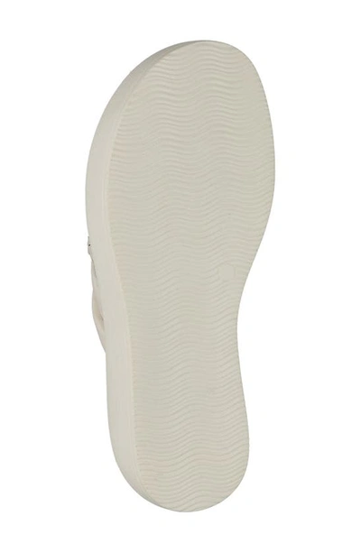 Bella Vita Woven Platform Slide Sandal In Bone