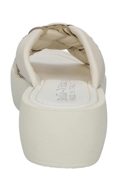 Bella Vita Woven Platform Slide Sandal In Bone