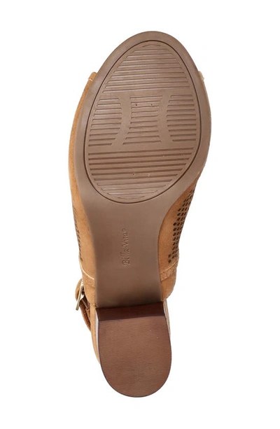 Bella Vita Emmalyn Womens Laser Cut Leather Block Heels In Dark Tan Suede Leather