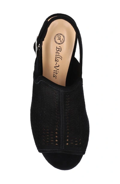 Bella Vita Emmalyn Womens Suede Slingback Heels In Black Suede Leather