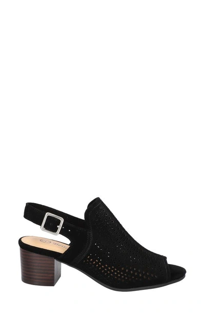 Bella Vita Emmalyn Womens Suede Slingback Heels In Black Suede Leather