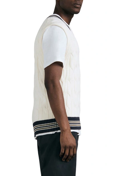 Shop Rag & Bone Windsor V-neck Organic Cotton Sweater Vest In Vanilla