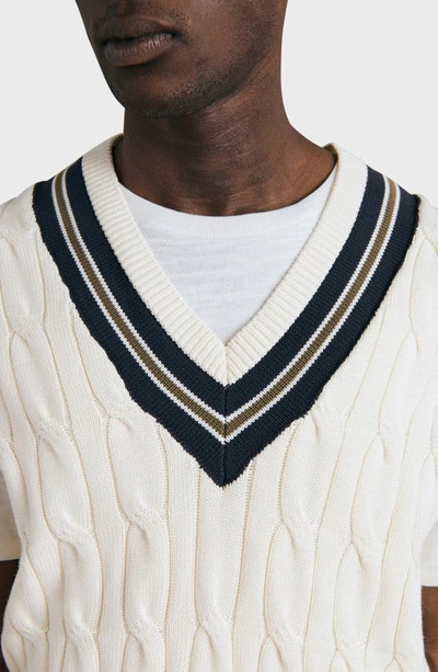 Shop Rag & Bone Windsor V-neck Organic Cotton Sweater Vest In Vanilla