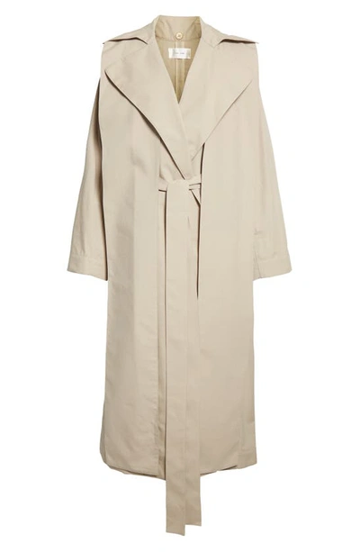Shop The Row Badva Belted Cotton Trench Coat With Removable Hood In Stone