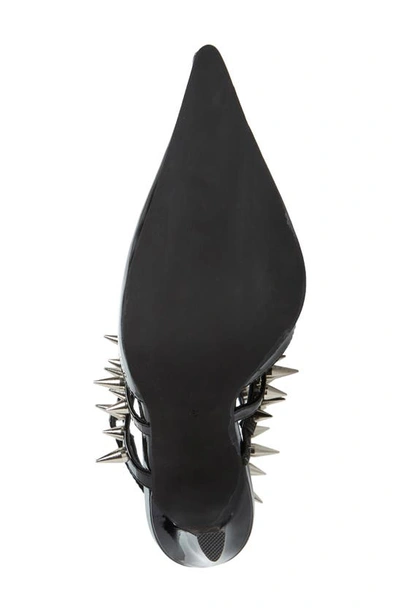 Shop Jeffrey Campbell Step Back Spiked Pointed Toe Pump In Black Patent Silver