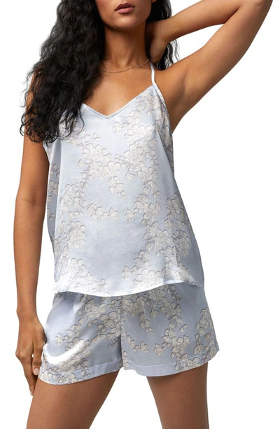 Shop Bedhead Pajamas Floral Print Silk Short Pajamas In Renees Blossom