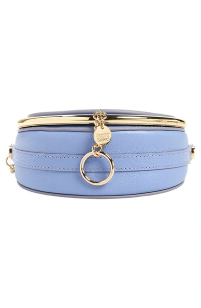 Shop See By Chloé Mara Leather Saddle Bag In Persian Blue 4c9