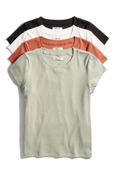 Madewell Brightside Cap Sleeve Tee In Eyelet White