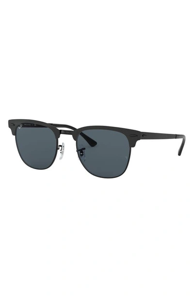 Ray Ban Clubmaster 51mm Sunglasses In Shiny Black