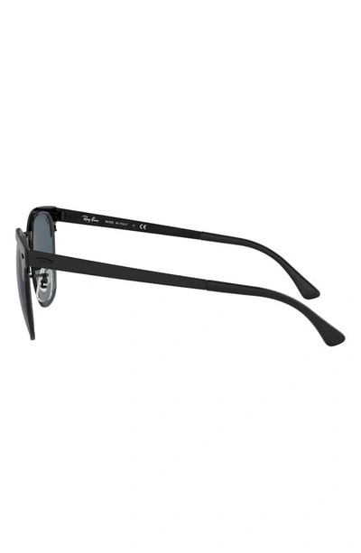 Ray Ban Clubmaster 51mm Sunglasses In Shiny Black