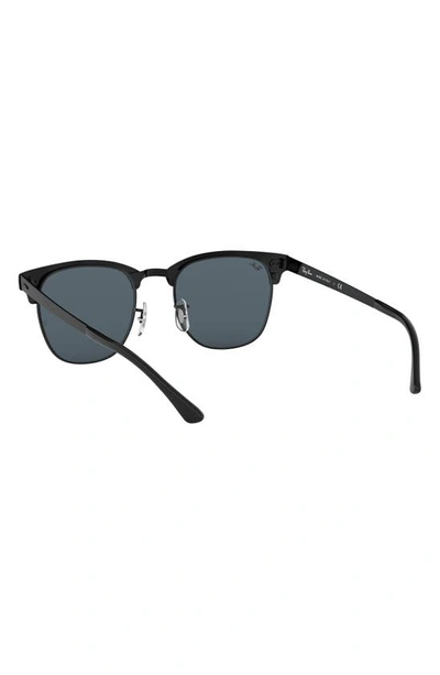 Ray Ban Clubmaster 51mm Sunglasses In Shiny Black