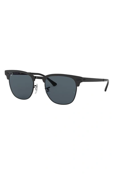 Ray Ban Clubmaster 51mm Sunglasses In Shiny Black