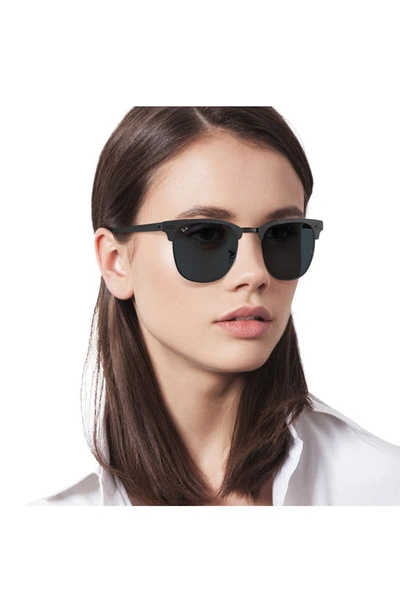 Ray Ban Clubmaster 51mm Sunglasses In Shiny Black