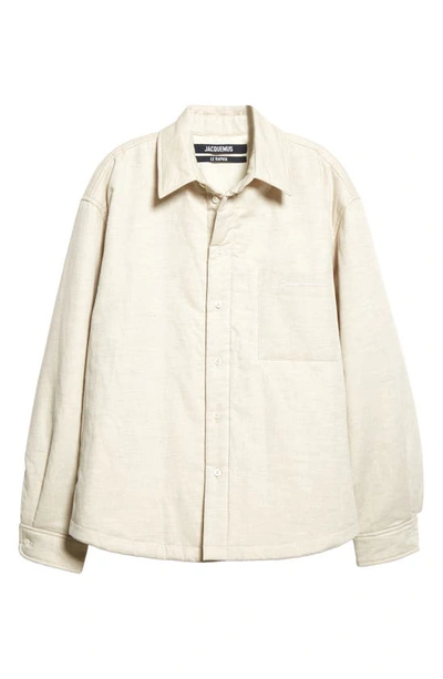 Shop Jacquemus La Chemise Boulanger Insulated Overshirt In 130 Light Beige