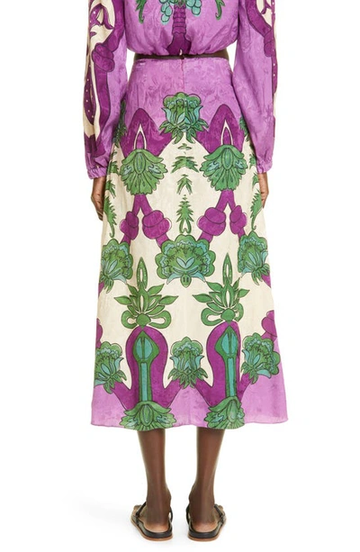 Shop Johanna Ortiz Palm Orchid Jacquard Skirt In Palms Orchid/ Ecru