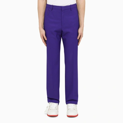 Shop Off-white Slim Violet Trousers In Purple