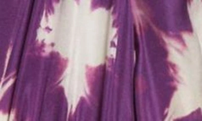 Shop Ulla Johnson Emery Tie Dye Long Sleeve Silk Dress In Cassis Blur