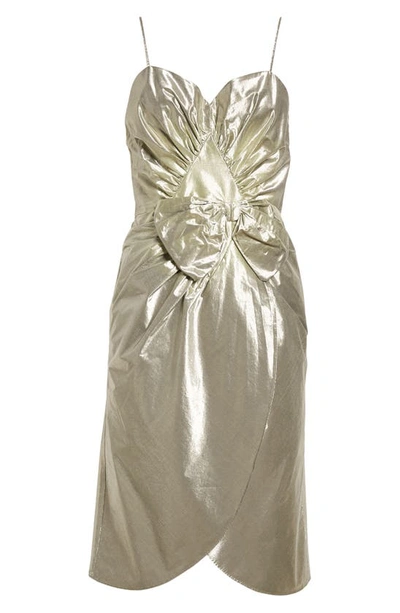 Shop Maison Margiela Metallic Tulip Hem Dress In Silver