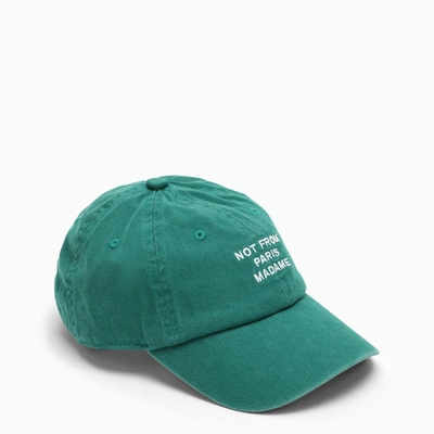 Shop Drôle De Monsieur Green Hat With Embroidery