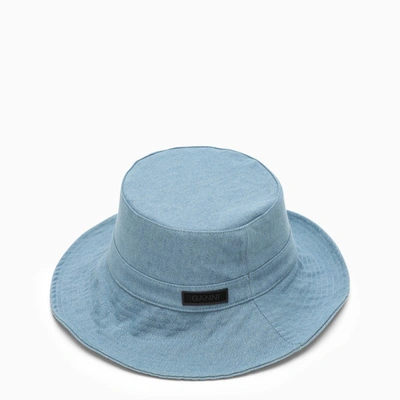 Ganni Blue Denim Hat In Blue