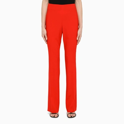Shop Ferragamo | Red High-waisted Trousers In Wool