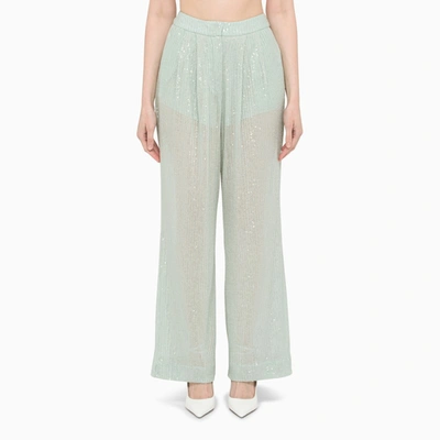 Shop Rotate Birger Christensen Light Blue Trousers With Sequins