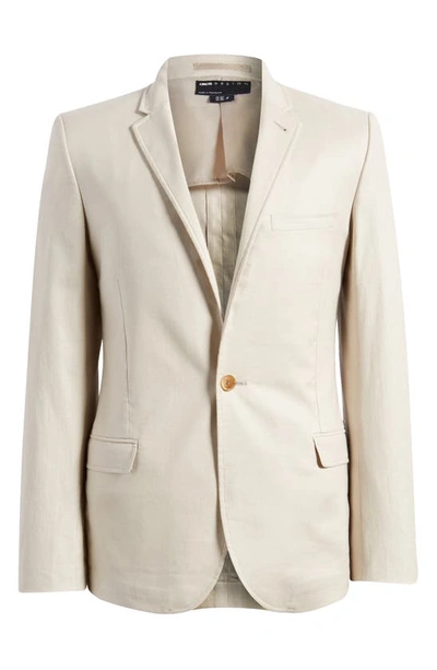 Shop Asos Design Super Skinny Cotton Blend Suit Jacket In Stone