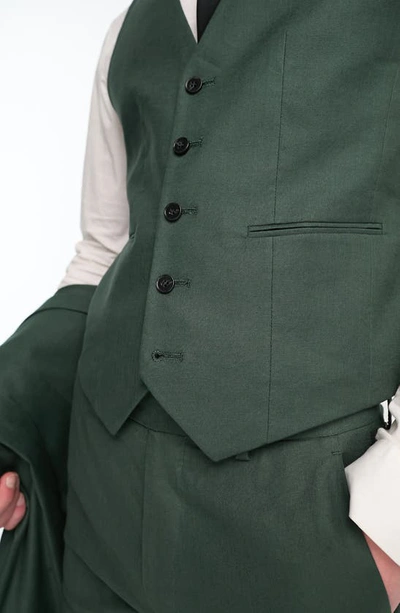 Asos Design Skinny Suit Vest In Forest Green In Dark Green