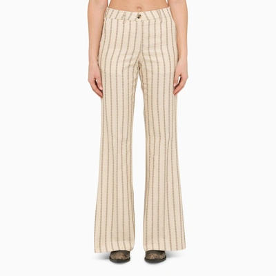 Shop Golden Goose | Cream/coffee Flared Trousers In White