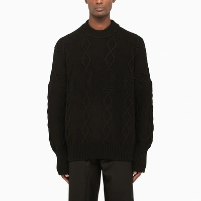 Shop 032c Black Wool Blend Sweater