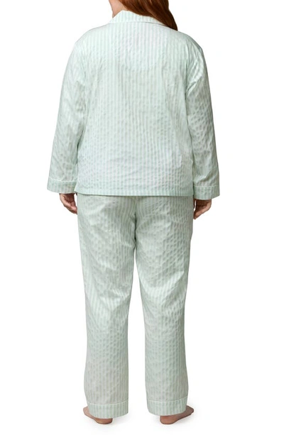 Shop Bedhead Pajamas Stripe Organic Cotton Sateen Pajamas In Mint 3d Stripe
