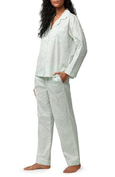 Shop Bedhead Pajamas Stripe Organic Cotton Sateen Pajamas In Mint 3d Stripe