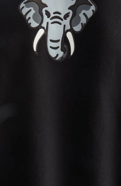 Shop Kenzo Elephant Oversize Cotton Graphic Hoodie In 99j - Black