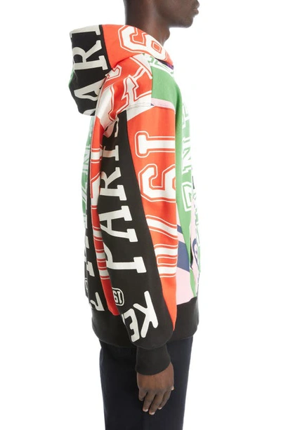 Shop Kenzo Flag Print Oversize Cotton Hoodie In Multicolor