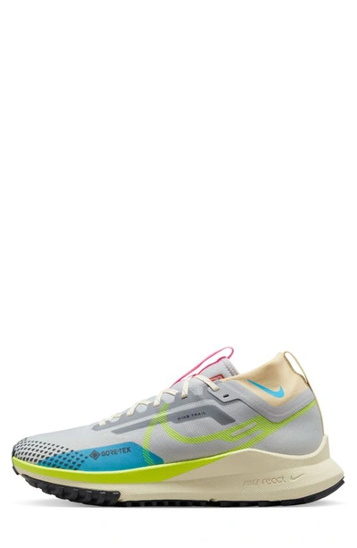 Shop Nike React Pegasus Trail 4 Gore-tex® Waterproof Running Shoe In Wolf Grey/ Volt/ Green/ Blue