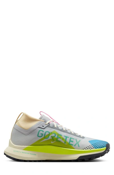 Shop Nike React Pegasus Trail 4 Gore-tex® Waterproof Running Shoe In Wolf Grey/ Volt/ Green/ Blue