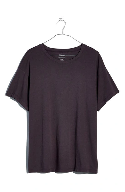 Shop Madewell Softfade Oversize Cotton T-shirt In Coal