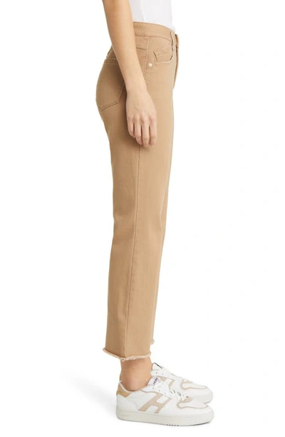 Shop Wit & Wisdom 'ab'solution Frayed High Waist Ankle Flare Jeans In Warm Sand
