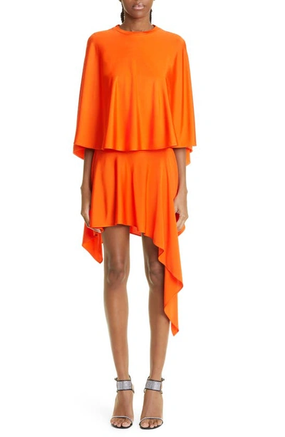 Shop Stella Mccartney Asymmetric Hem Skirt In Glow Orange